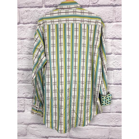 Robert Graham Mens XL Designer Wearable Art Maximalist Button Flip Cuff Shirt - Picture 4 of 13
